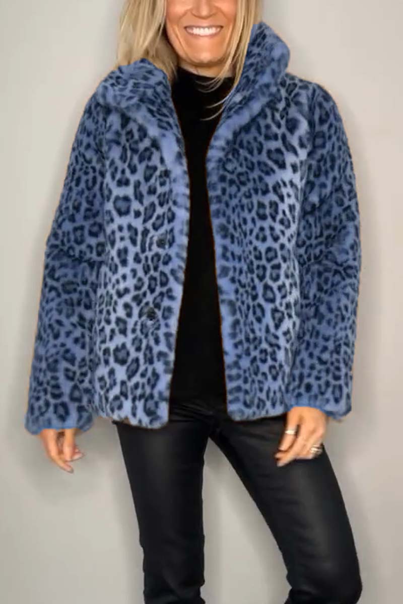 Bayline™ | Luipaard Kapel Imitatiebont Winterjas