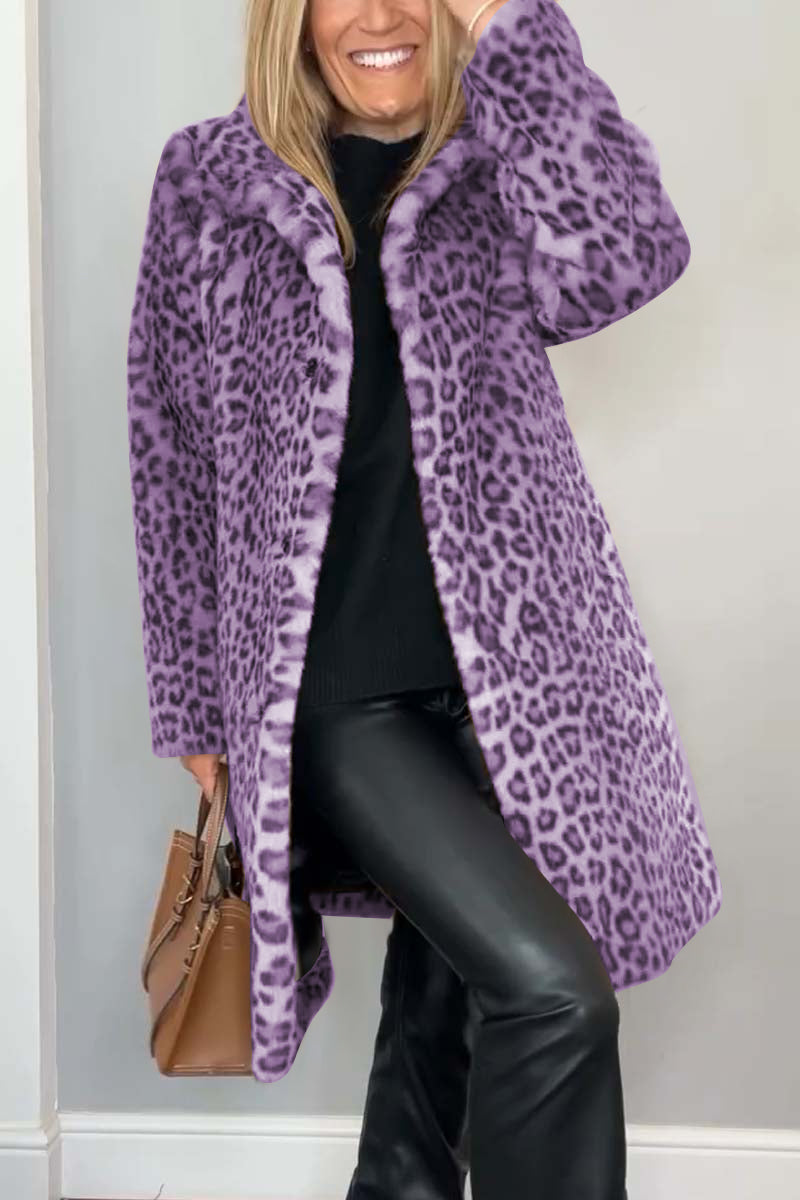 Bayline™ | Luipaard Kapel Imitatiebont Winterjas
