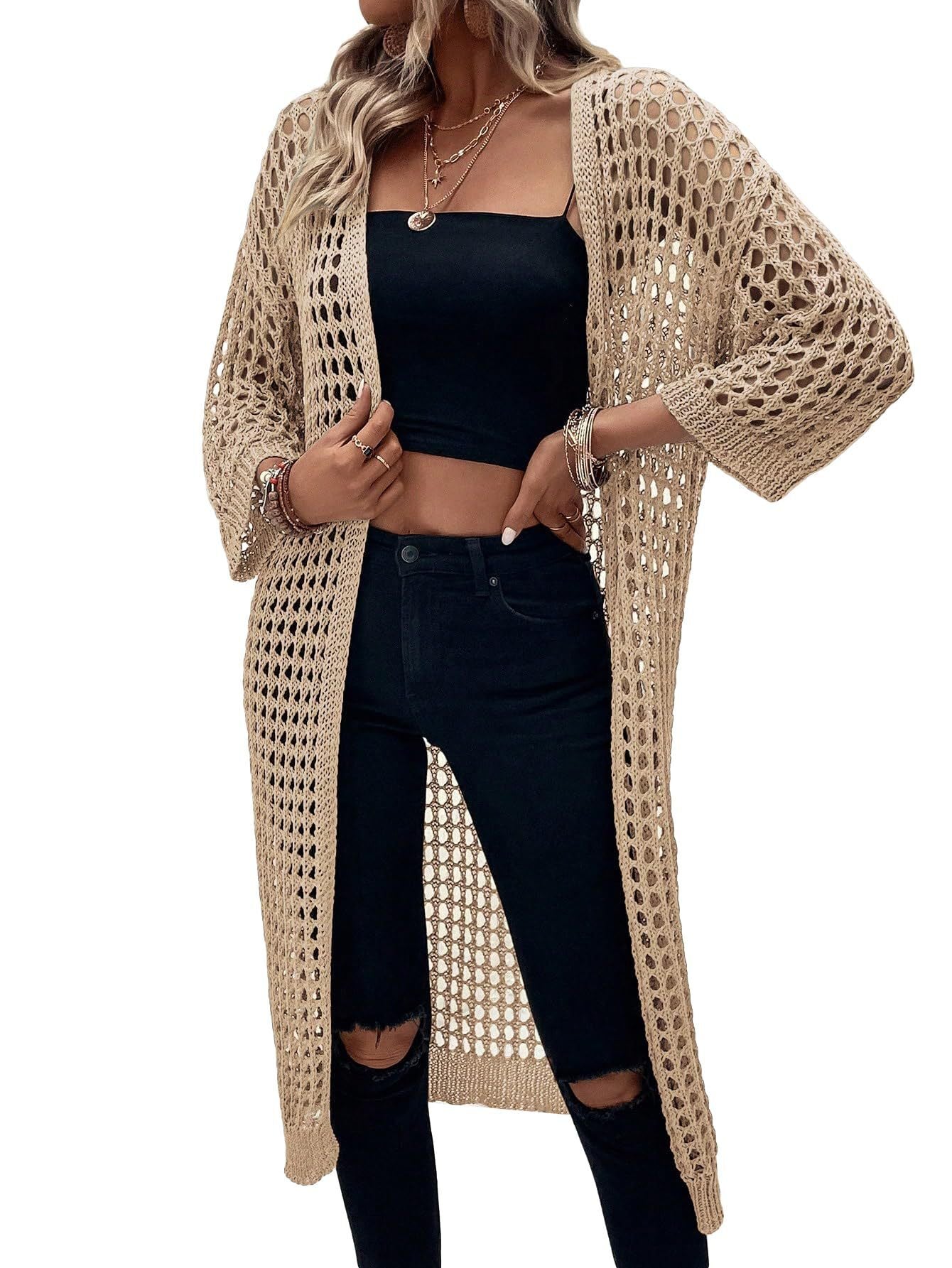 Bayline™ | Mesh Vest Met Lange Mouwen Khaki