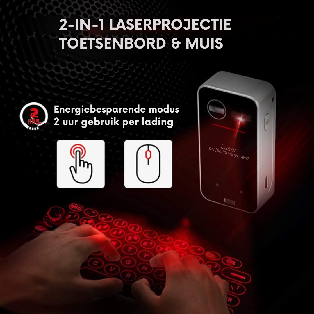 Bayline™ | Laser Touch Draadloos Projector Toetsenbord