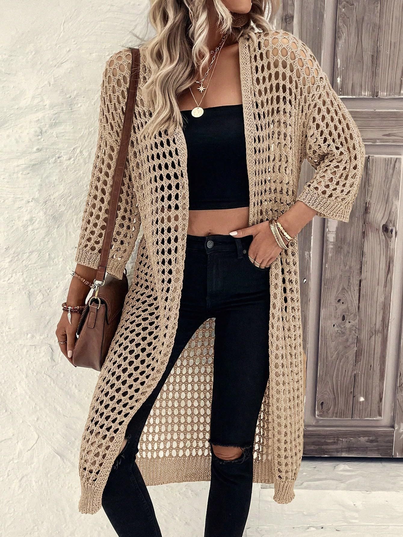 Bayline™ | Mesh Vest Met Lange Mouwen Khaki
