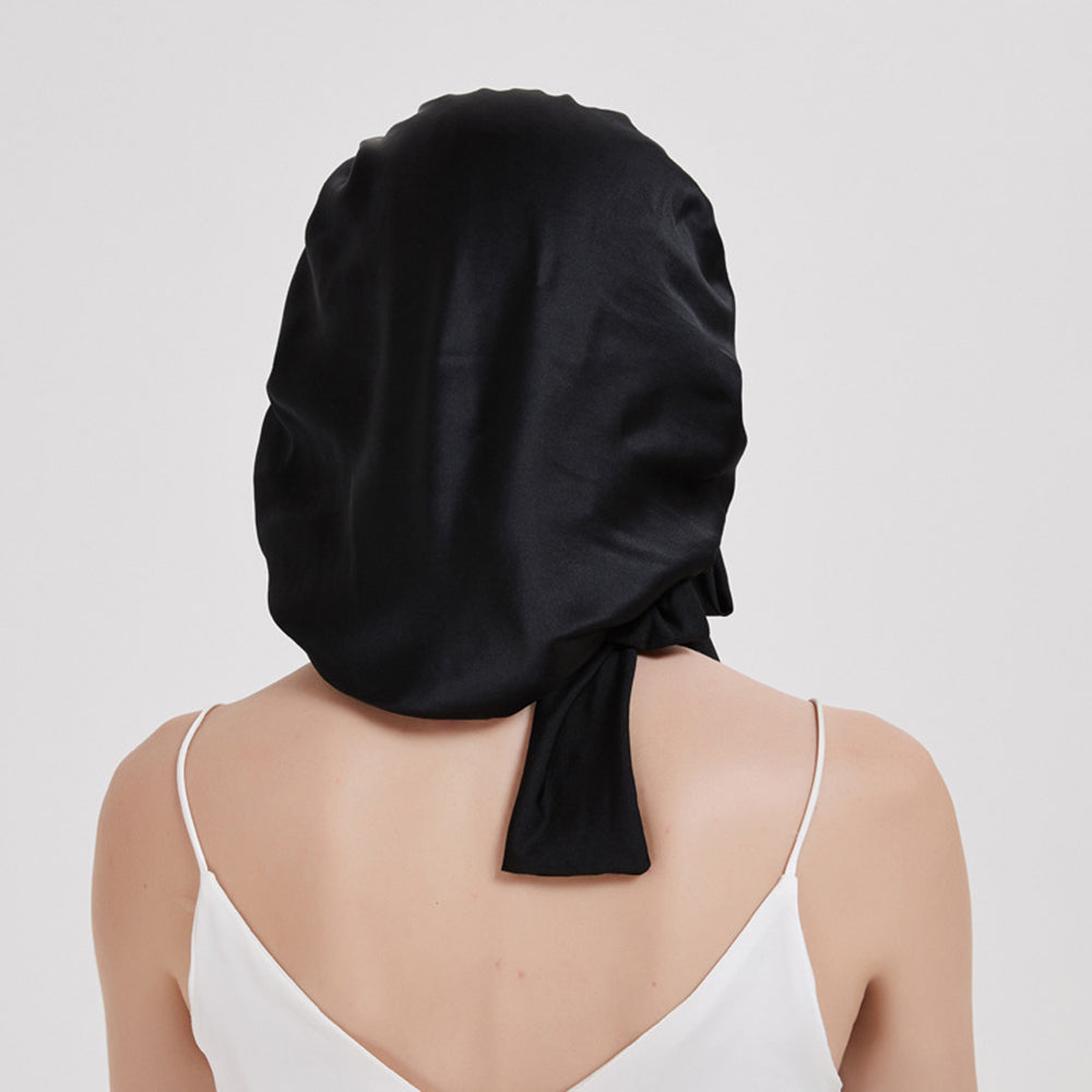 Bayline™ | Satijnen Slaapmuts Met Elastische Band Voor Dames, Zwart