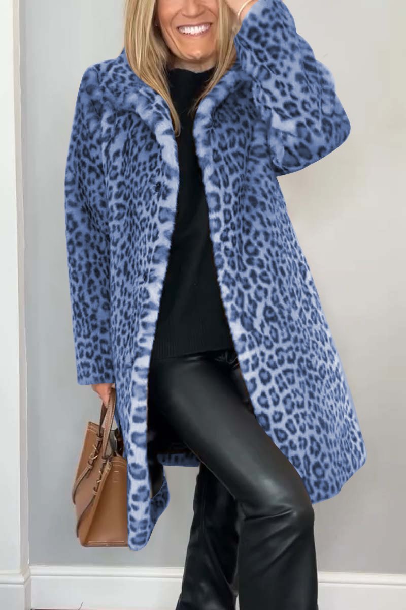 Bayline™ | Luipaard Kapel Imitatiebont Winterjas