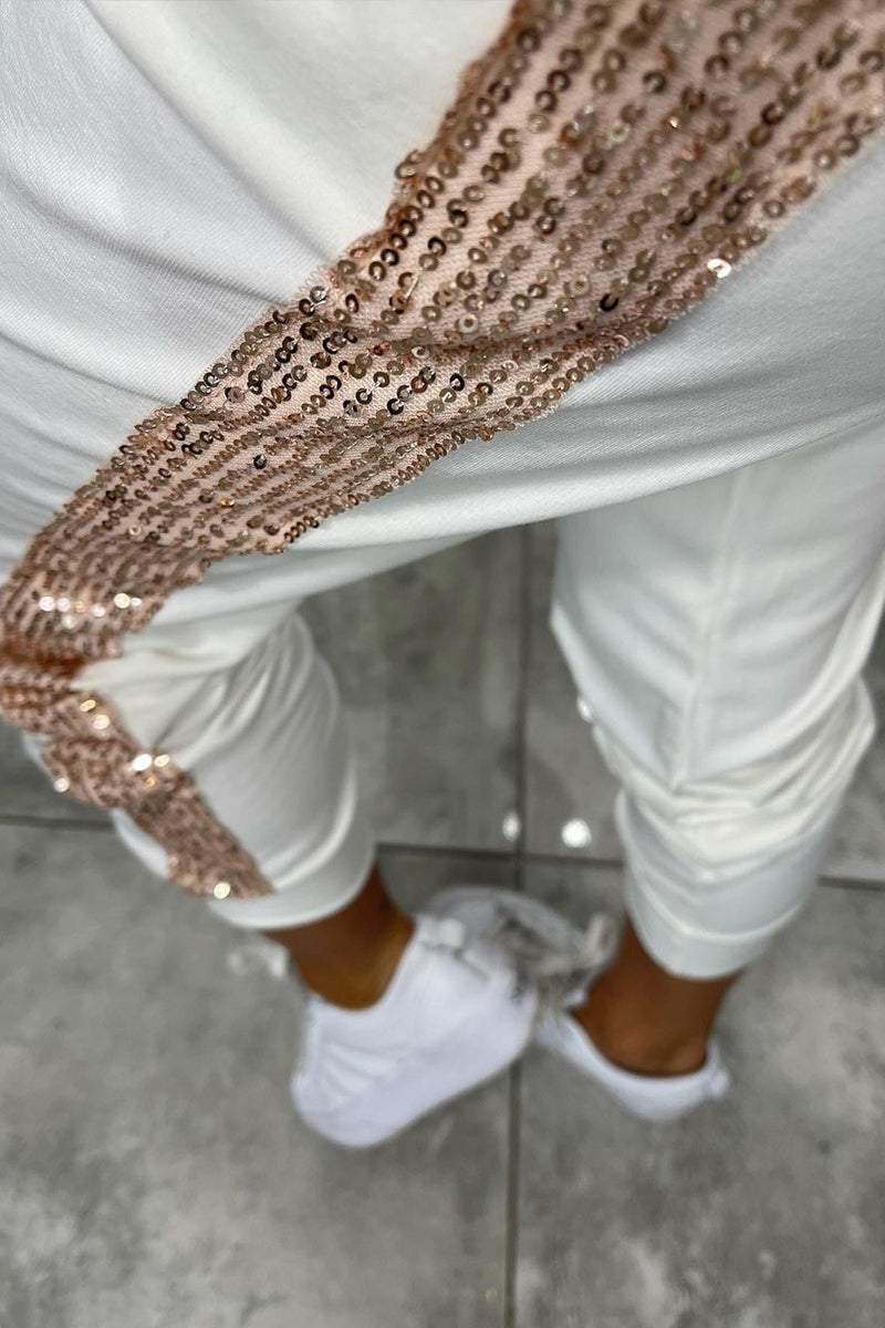 Bayline™ | Casual Pak Met Capuchon en Lange Pailletten