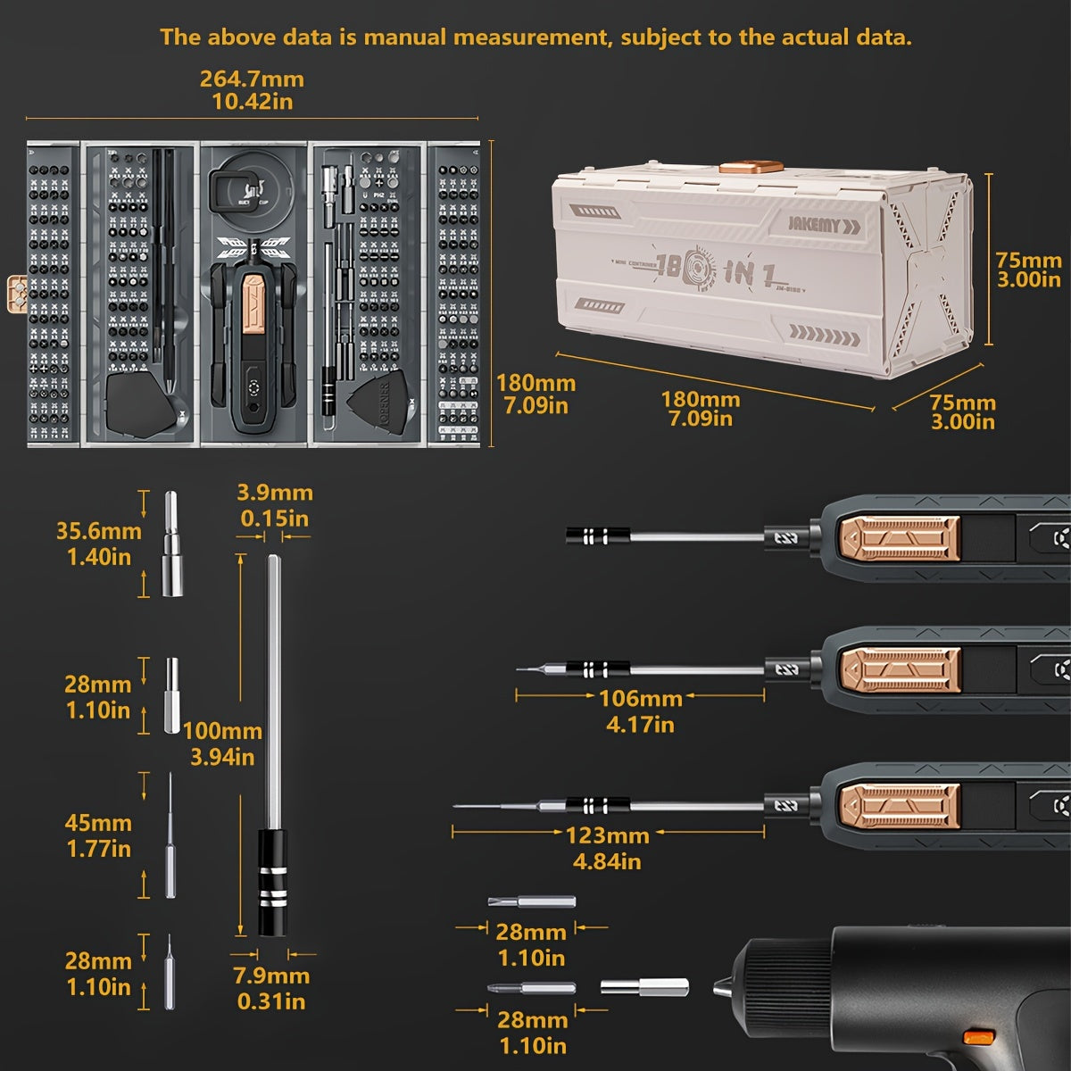 Bayline™| 180 In 1 Precisie Schroevendraaierset
