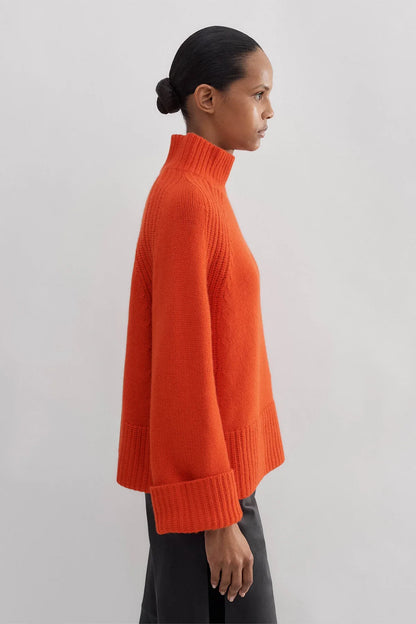 Bayline™ |  Gebreide Trui Met Hoge Hals Oranje