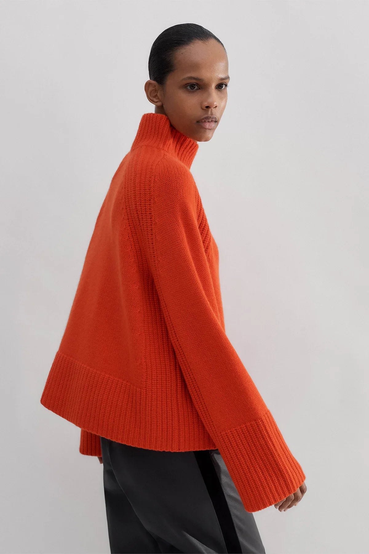 Bayline™ |  Gebreide Trui Met Hoge Hals Oranje