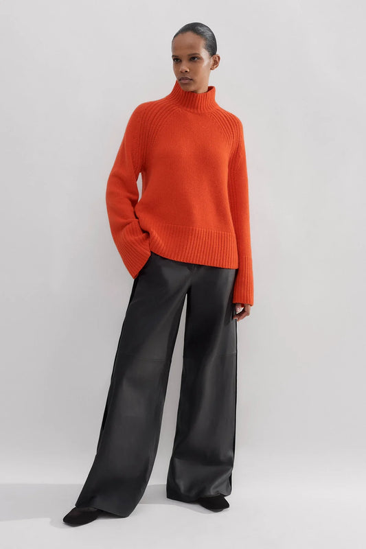 Bayline™ |  Gebreide Trui Met Hoge Hals Oranje