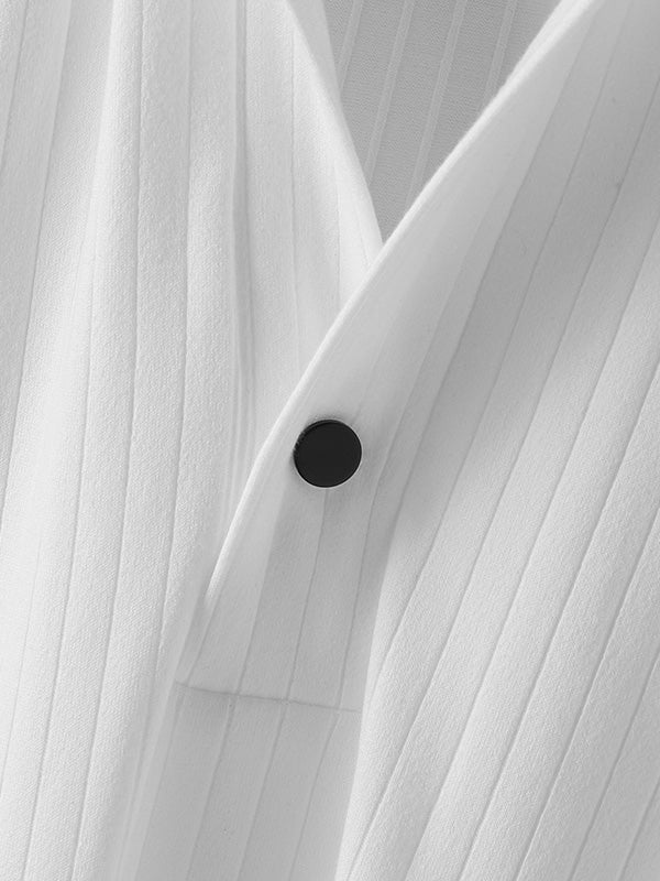 Bayline™ | Heren Effen Gebreid Textuur T-shirt met Korte Mouw