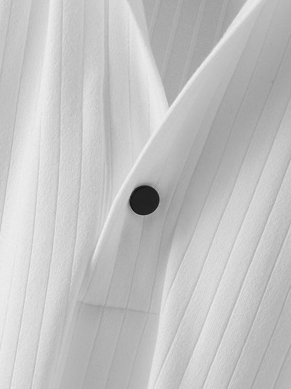Bayline™ | Heren Effen Gebreid Textuur T-shirt met Korte Mouw