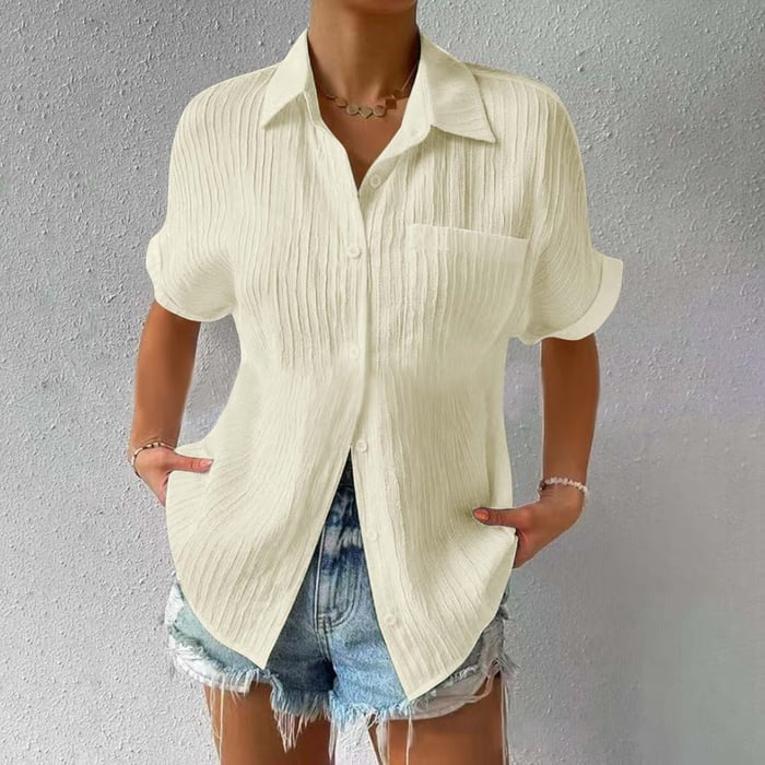 Bayline™ | Overhemd Kraag Casual Knoop Los Blouse