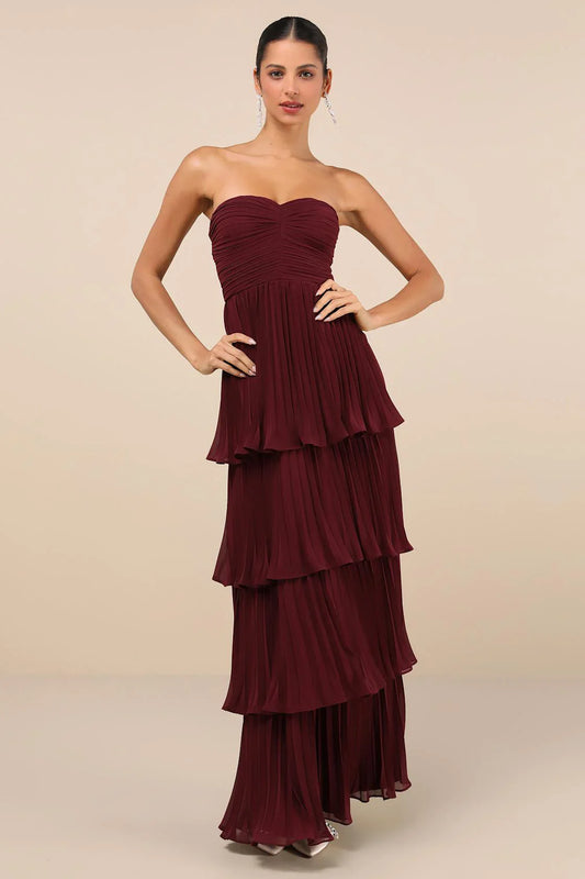 Bayline™ |  Paars Gestreepte Maxi Jurk