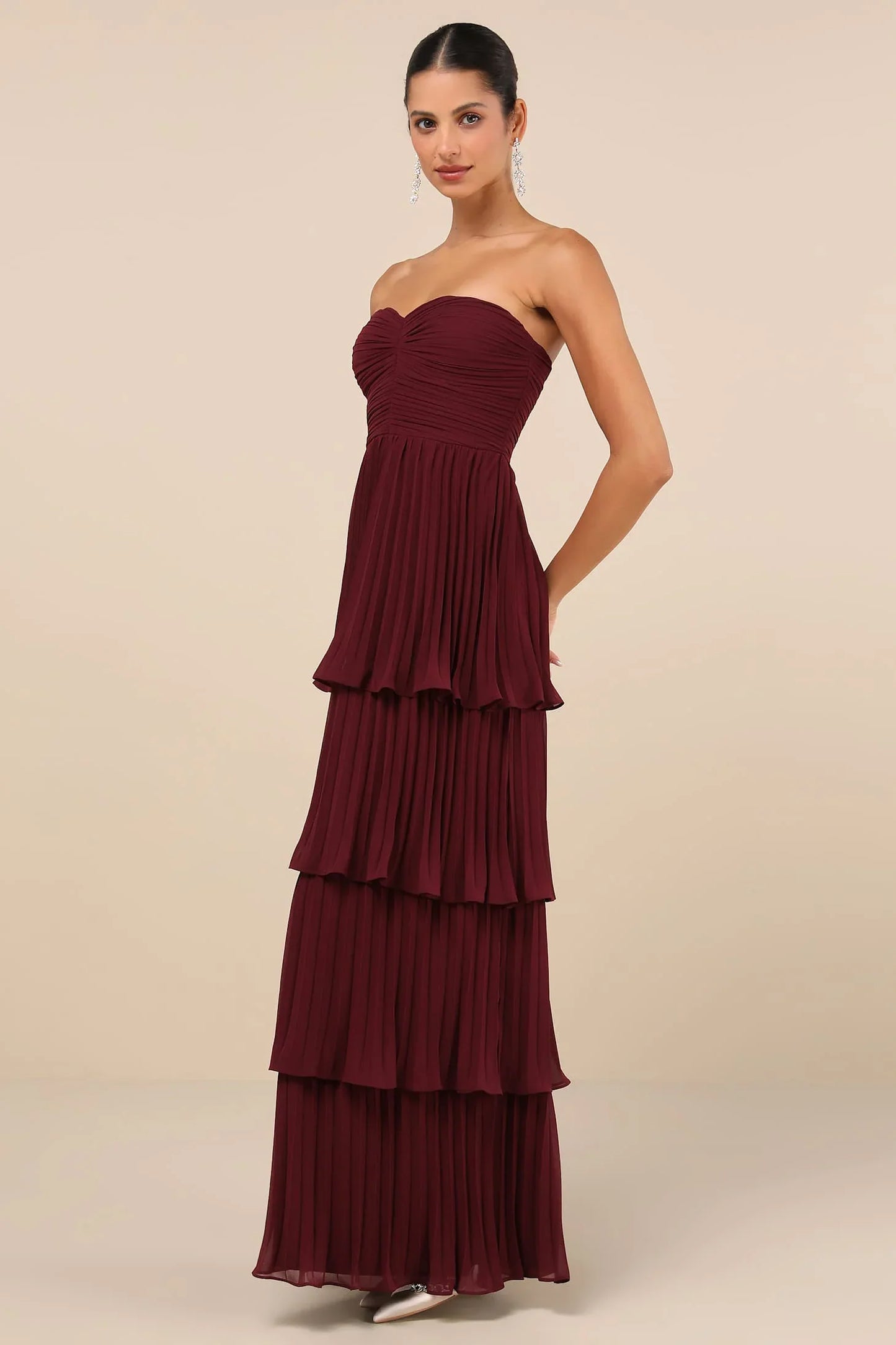 Bayline™ |  Paars Gestreepte Maxi Jurk