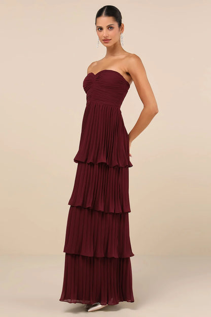 Bayline™ |  Paars Gestreepte Maxi Jurk
