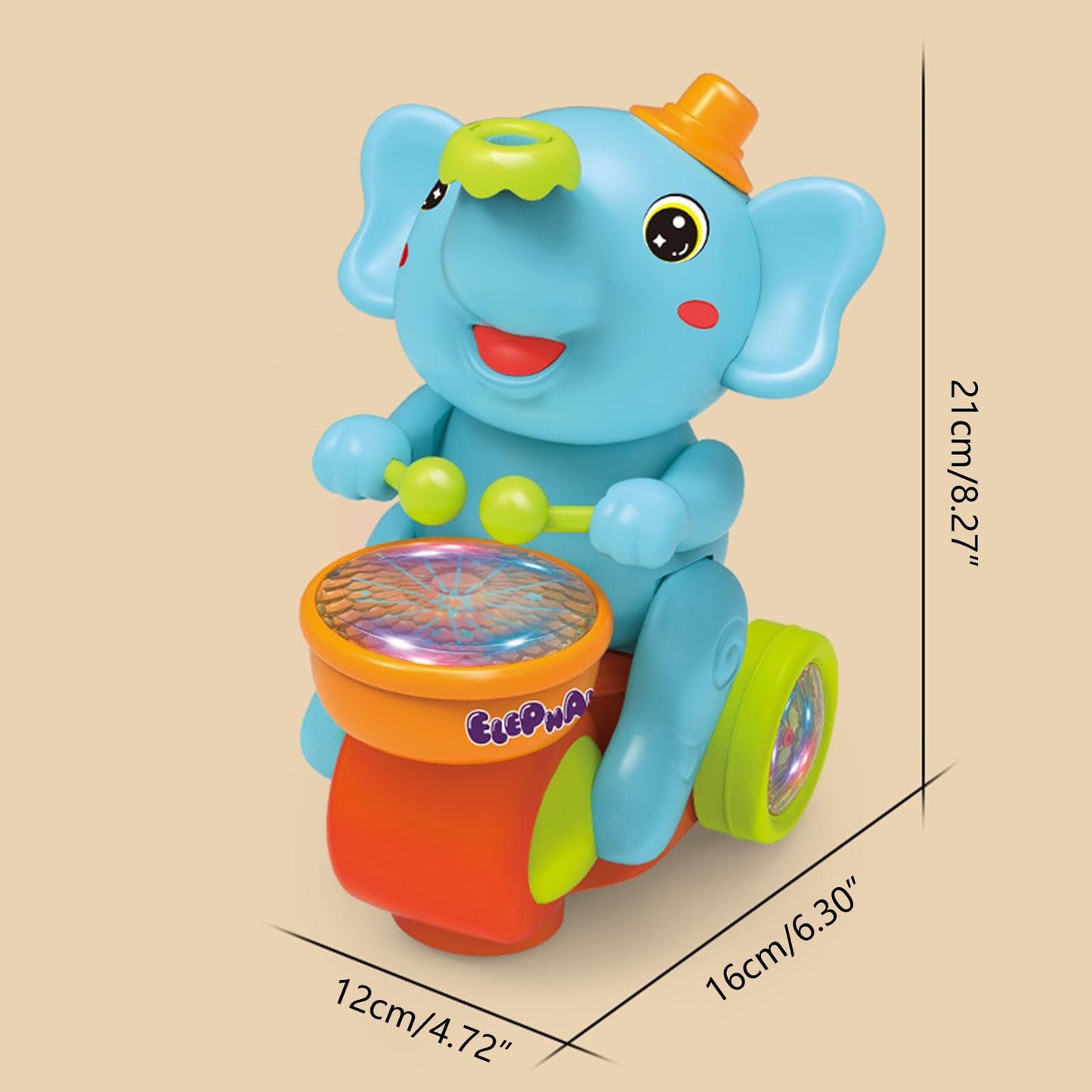 Bayline™ |  Muzikale Wandelende Olifant Trommelaar