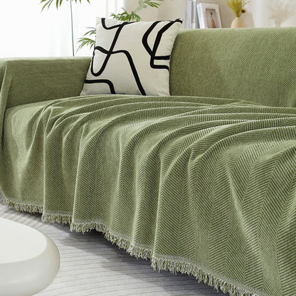 Bayline™ | Visgraat Chenille Dekbedovertrek Met Kwastjes