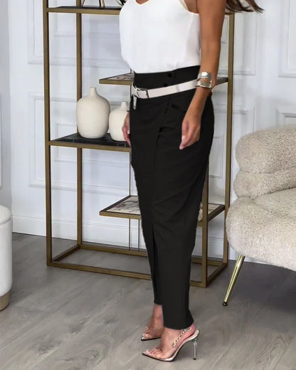 Elina™ | Patchworkbroek met riem