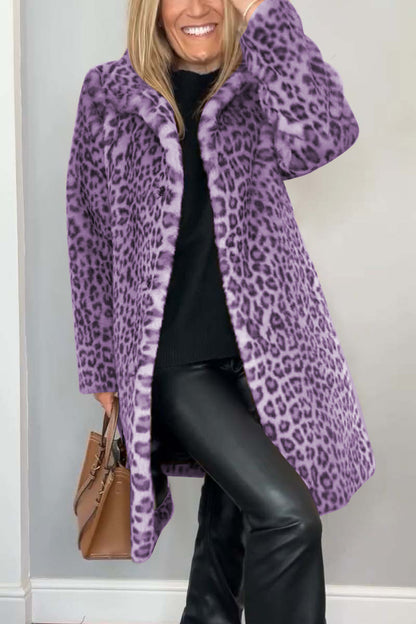 Bayline™ | Luipaard Kapel Imitatiebont Winterjas