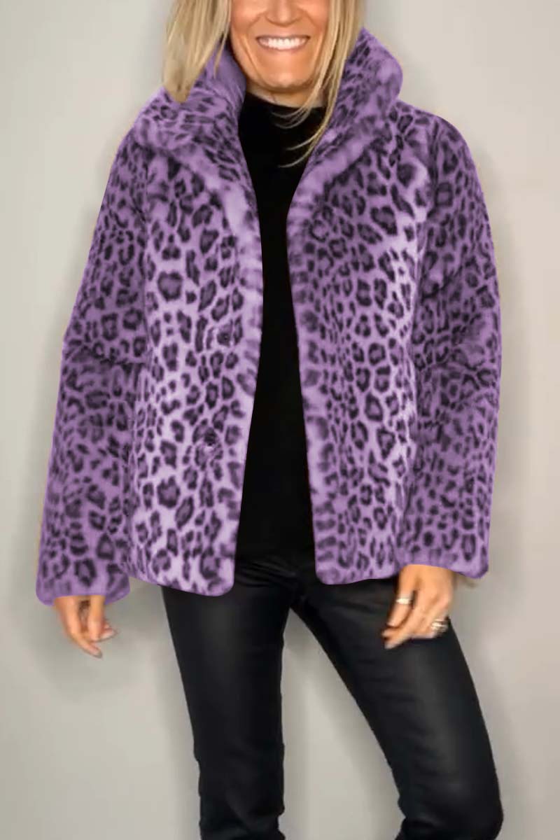 Bayline™ | Luipaard Kapel Imitatiebont Winterjas