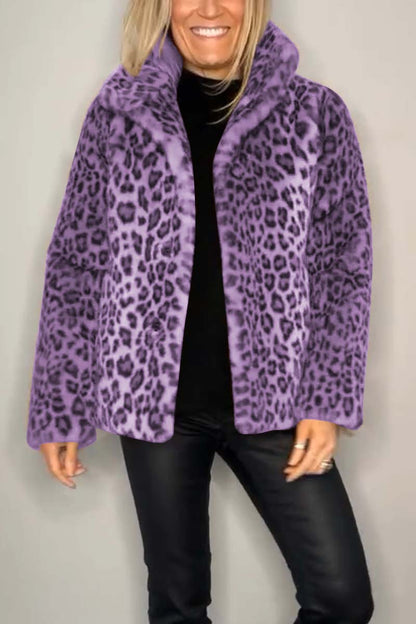 Bayline™ | Luipaard Kapel Imitatiebont Winterjas