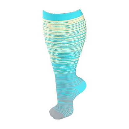 Bayline™ | Grote Maten Heldere Streep Compressiesokken (3 Veelkleurig Paar)