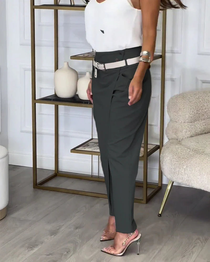 Elina™ | Patchworkbroek met riem