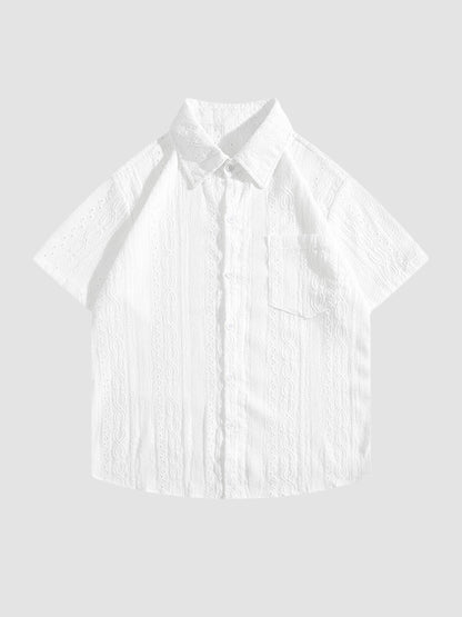 Bayline™ | Japans Retro Shirt van Linnen met Halve Mouwen