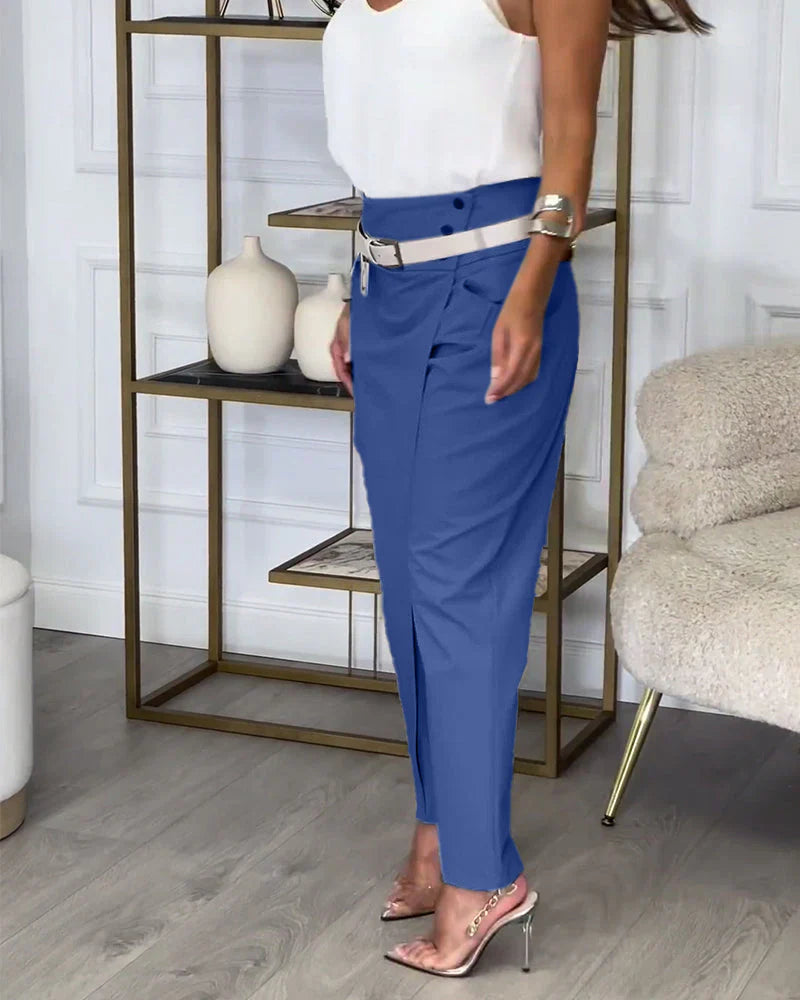 Elina™ | Patchworkbroek met riem