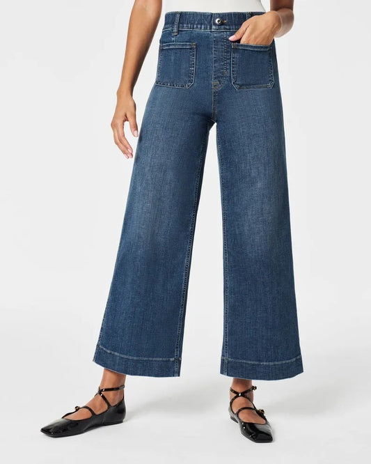 Bayline™ | Buik Controle Bijgesneden Breed-Benen Jeans