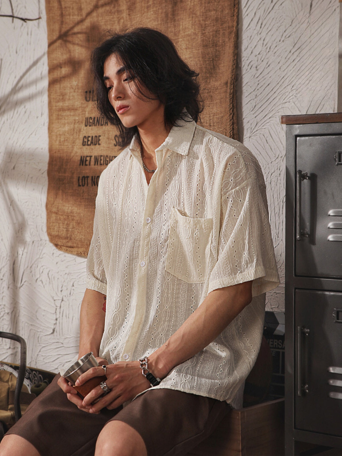 Bayline™ | Japans Retro Shirt van Linnen met Halve Mouwen