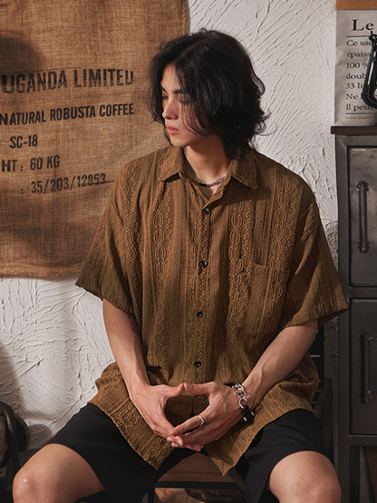 Bayline™ | Japans Retro Shirt van Linnen met Halve Mouwen
