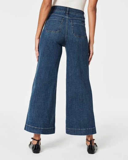 Bayline™ | Buik Controle Bijgesneden Breed-Benen Jeans