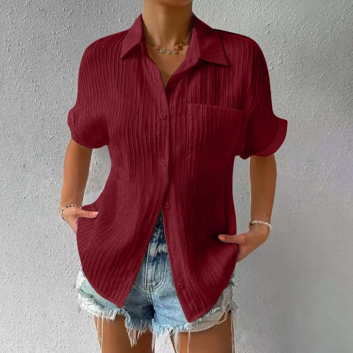 Bayline™ | Overhemd Kraag Casual Knoop Los Blouse