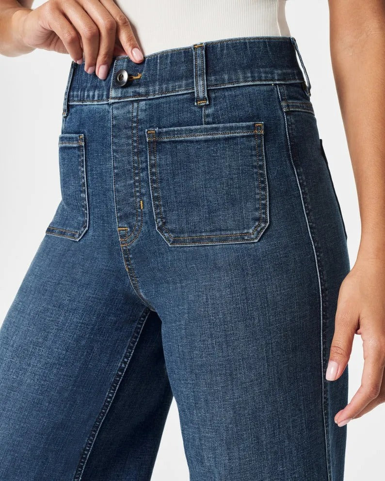 Bayline™ | Buik Controle Bijgesneden Breed-Benen Jeans