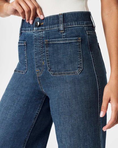 Bayline™ | Buik Controle Bijgesneden Breed-Benen Jeans