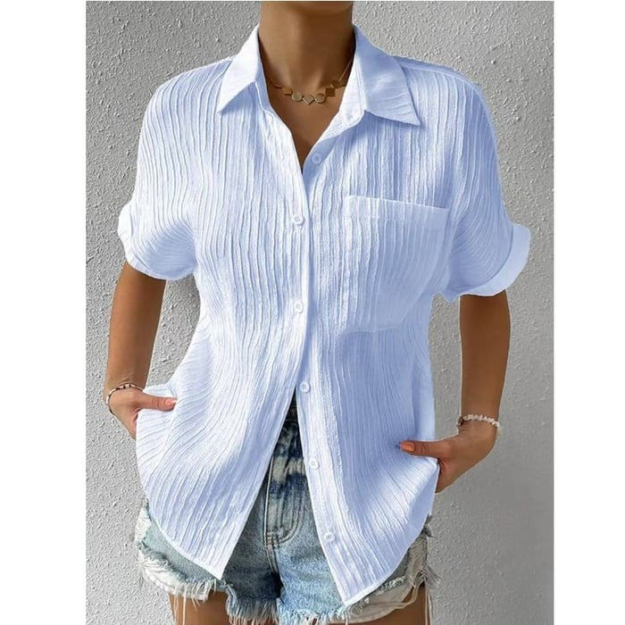 Bayline™ | Overhemd Kraag Casual Knoop Los Blouse