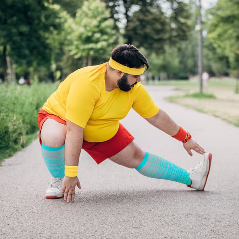 Bayline™ | Grote Maten Heldere Streep Compressiesokken (3 Veelkleurig Paar)