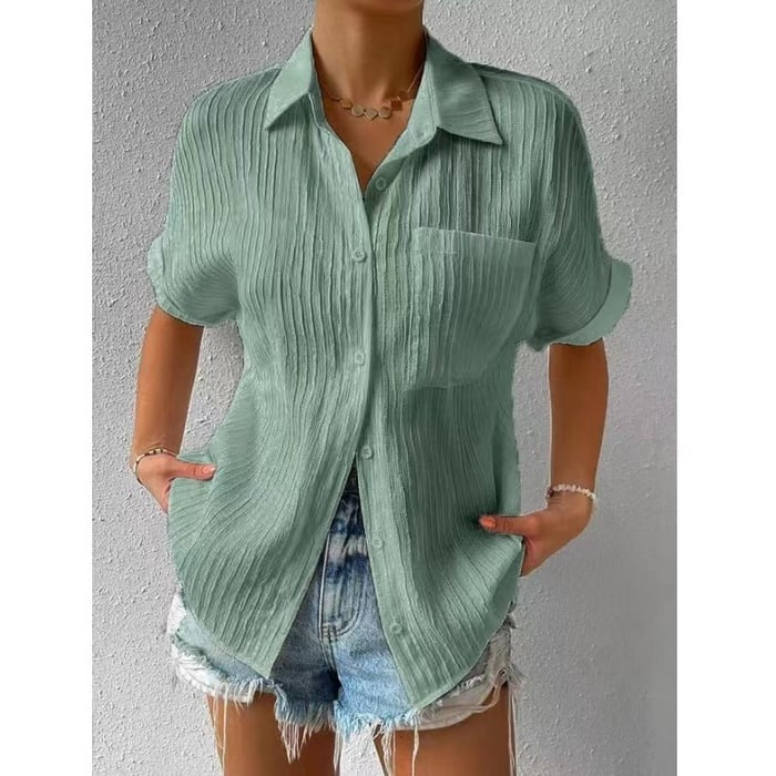 Bayline™ | Overhemd Kraag Casual Knoop Los Blouse