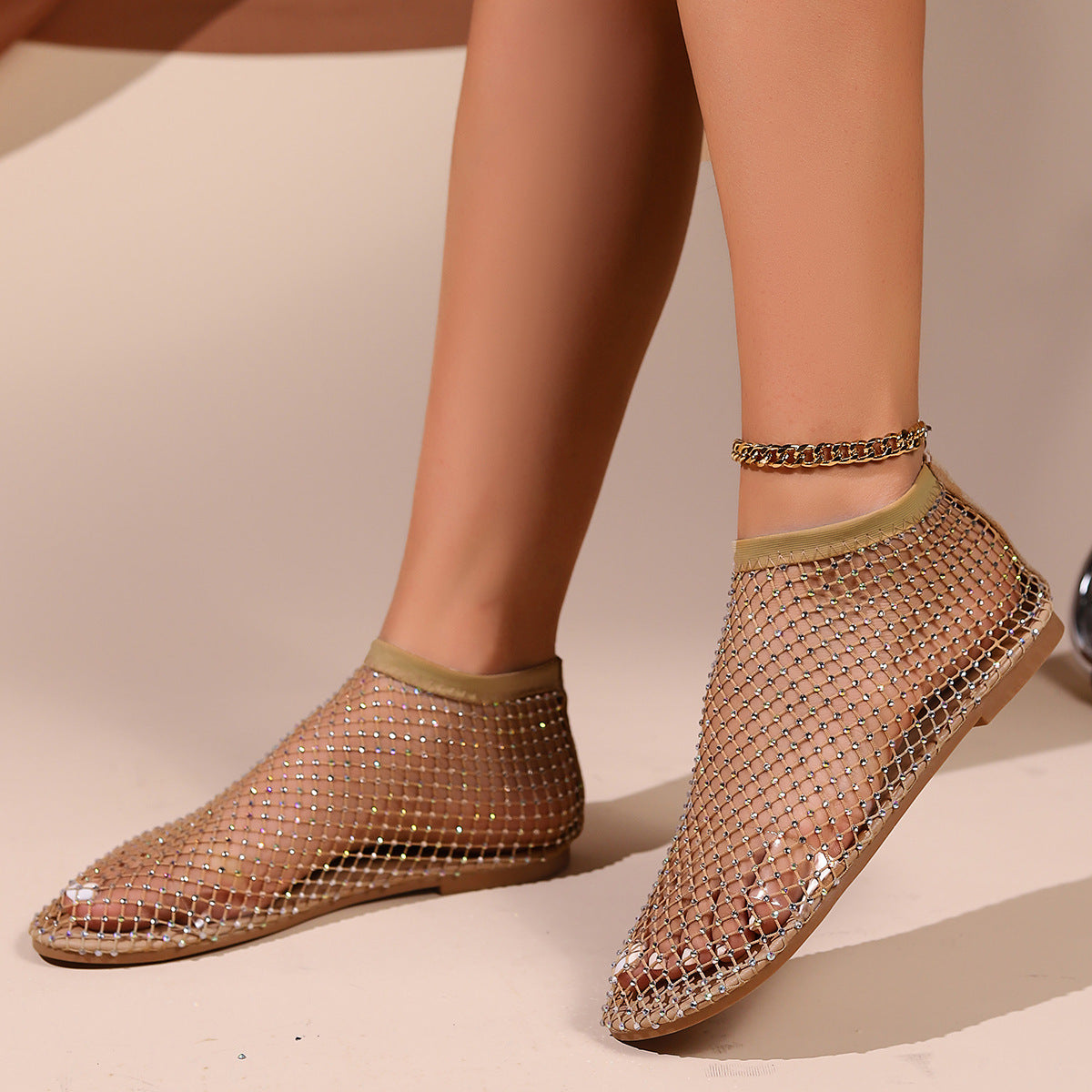 Bayline™ | Celebrity's Strass Decor Platte Sandalen