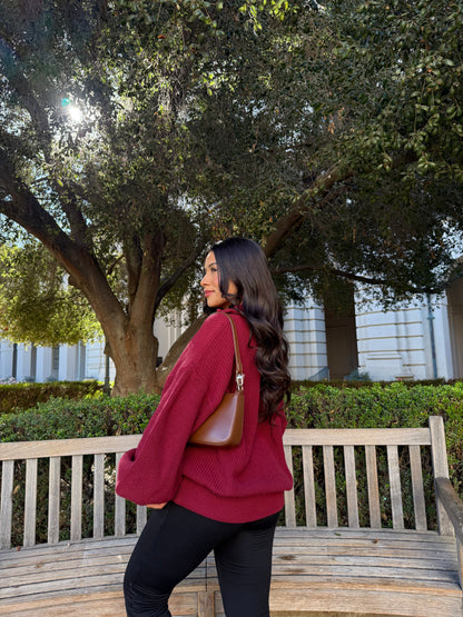 Bayline™ |  Gebreid Oversized Cranberry