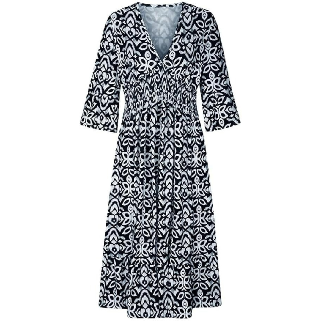 Bayline™ | Boheemse Casual Print V-hals Taille Wikkel Lange Jurk