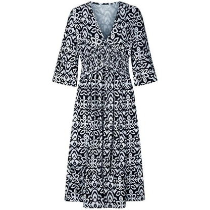Bayline™ | Boheemse Casual Print V-hals Taille Wikkel Lange Jurk