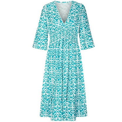 Bayline™ | Boheemse Casual Print V-hals Taille Wikkel Lange Jurk