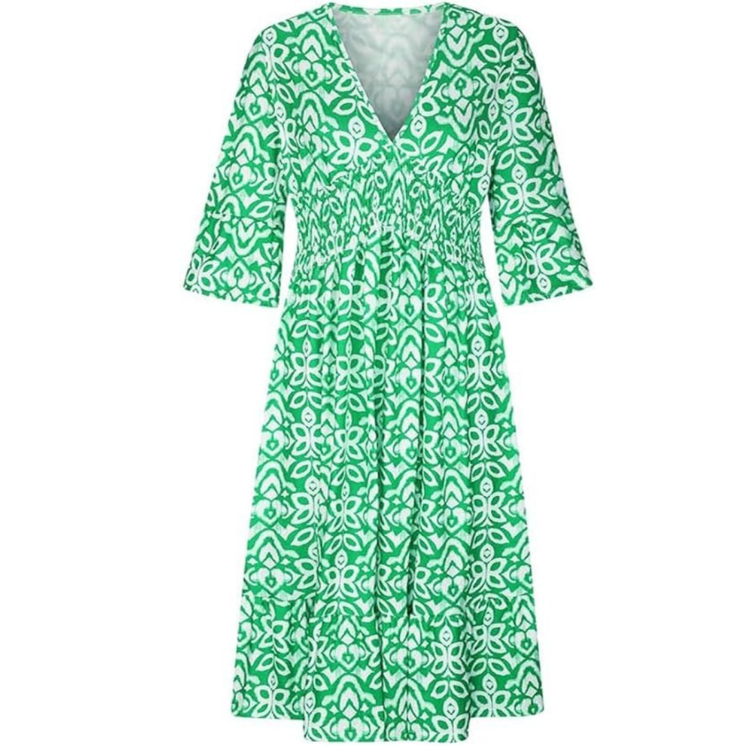 Bayline™ | Boheemse Casual Print V-hals Taille Wikkel Lange Jurk