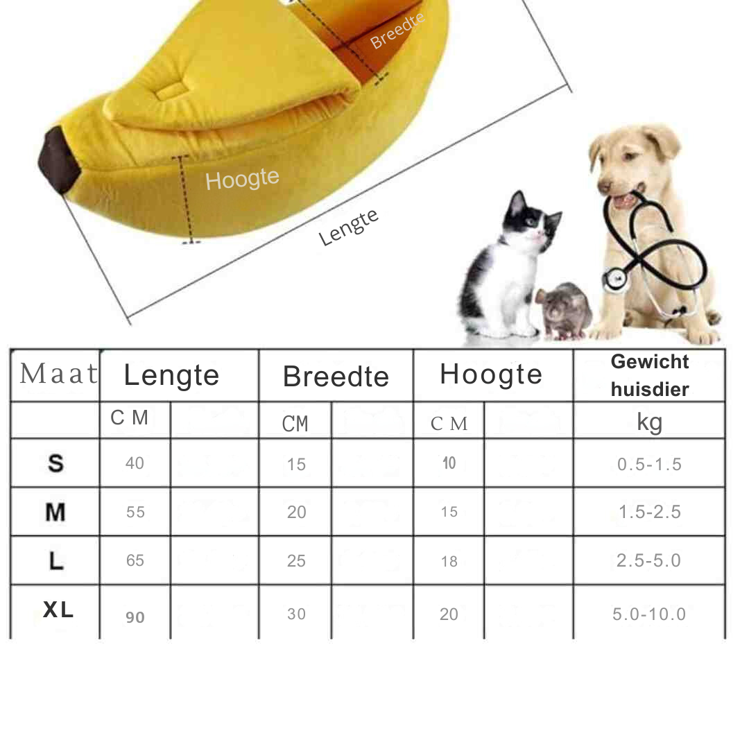 Bayline™ | Bananen Kattenbed Voor Comfortabel Slapen