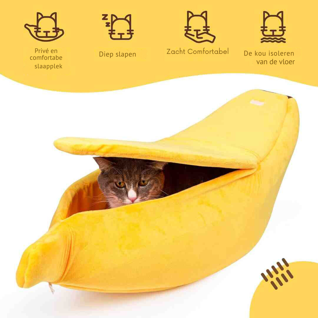 Bayline™ | Bananen Kattenbed Voor Comfortabel Slapen