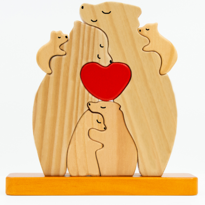 Bayline™ | Gepersonaliseerde Houten Beren Familie