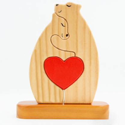 Bayline™ | Gepersonaliseerde Houten Beren Familie