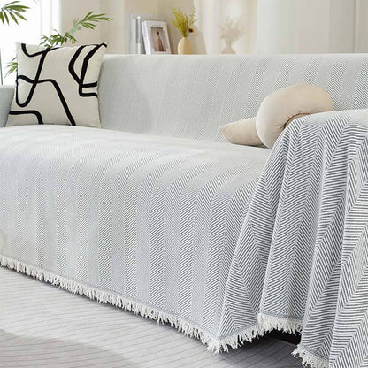 Bayline™ | Visgraat Chenille Dekbedovertrek Met Kwastjes