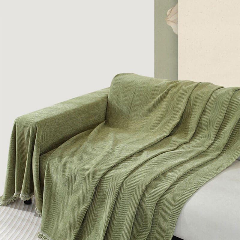 Bayline™ | Visgraat Chenille Dekbedovertrek Met Kwastjes